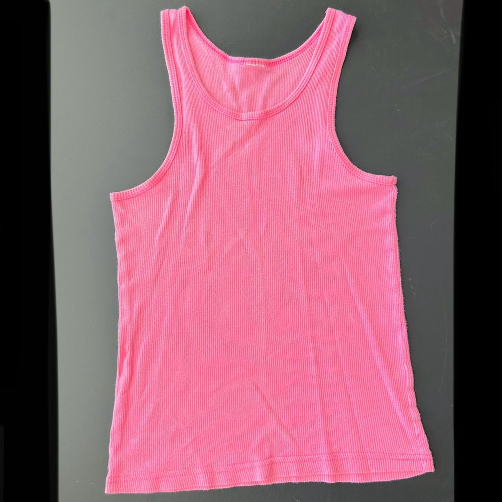 Summer Pink Cotton Tank Top